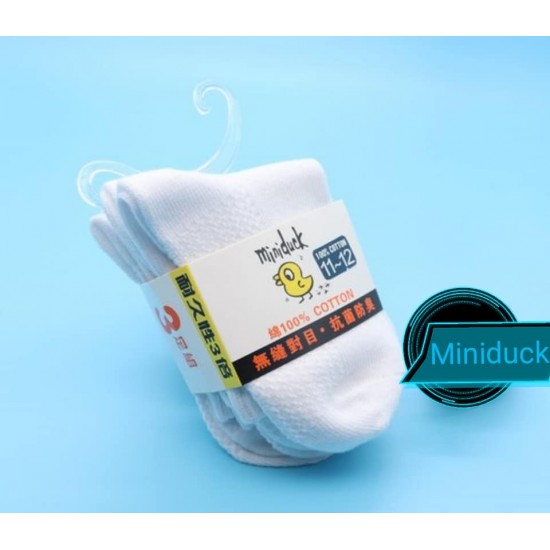 Miniduck 返學白短袜(3對裝)