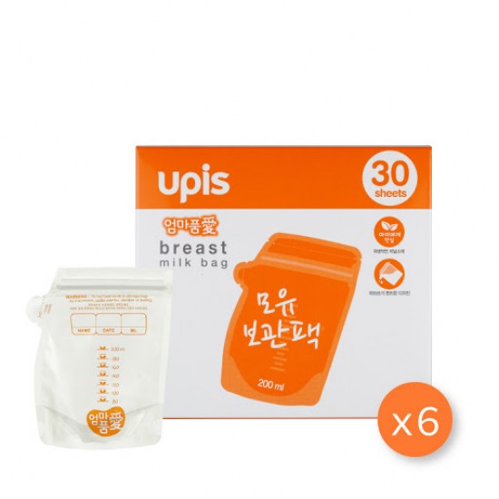 韓國 UPIS - 防漏母乳儲奶袋200ml 30個裝